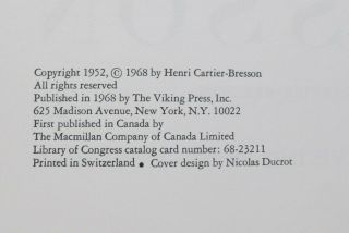 HENRI CARTIER BRESSON SIGNED PHOTOGRAPHY BOOK - Irving Penn Avedon era 4