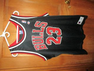 Mens Vintage Champion Michael Jordan Chicago Bulls Black Nba Jersey Size 48 Euc