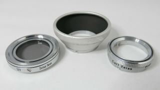 Vintage Zeiss Ikon filter and hood set for Contaflex II,  other; Contapol,  Proxar 3