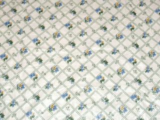 Vtg White Blue Yellow Floral Vinyl Tablecloth w/Flannel Back 51 x 69 Rectangular 5