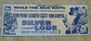 Vintage Dan Duryea Movie Theater Promo Card 4x11 John Payne Lizabeth Scott