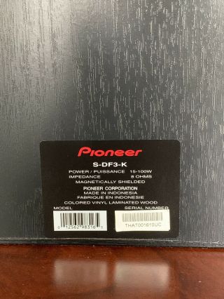 Pioneer S - DF3 - K 2 - Way Bookshelf Speakers 8” Woofer SDF3K ISO Drive SHIPS FAST 12