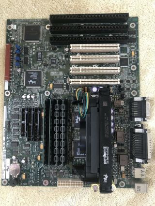 Vintage Intel E139761 Slot 1 Pci/isa Motherboard 311,  Cpu 266 Mhz,  Ram,  Cables