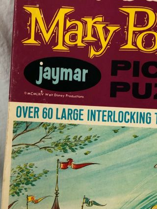 Vintage 1964 Walt Disney MARY POPPINS Jaymar PICTURE PUZZLE Complete 2