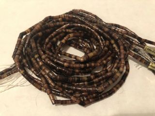 6 Vintage Dark Brown Shell Heishi Beads 24” Strand 2 - 3 Mm Beads