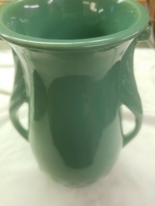 Vintage Abingdon Pottery Seafoam Green Double Handle Scroll Vase Stamped 181
