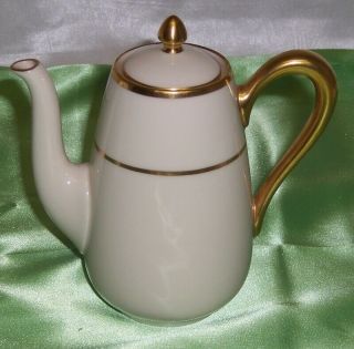 Vintage Lenox Porcelain Small One Cup Teapot Gold Trim 2