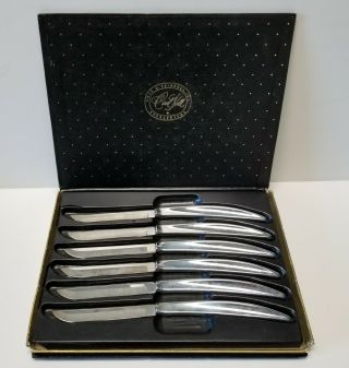 Vintage Carvel Hall Usa Briddell Set Of 6 Steak Knives 440 Stainless Steel,  Box