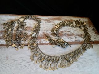 Vintage Kuchi Tribal Jewelry Chain 47 " X 1.  75 " Two Rows Of Dangles