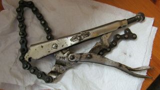Vintage Petersen 20r Vise Grip Locking Pliers Chain Pipe Dewitt Made In Usa