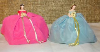 Vintage Chalkware Bridesmaids Blue Pink 1940 - 50 
