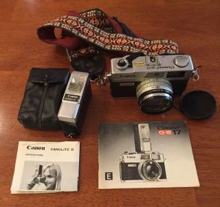 Canon Canonet G - Iii Ql 17 40 Mm G3 With Canolite D Flash And Strap