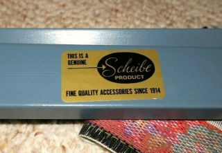 Vtg SCHEIBE Folding Wood Luggage Stand Suitcase Rack Tapestry Straps Blue Shabby 7