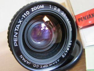 Vintage Asahi Pentax - 110 Zoom 20 - 40mm F/2.  8 lens with case & box 2