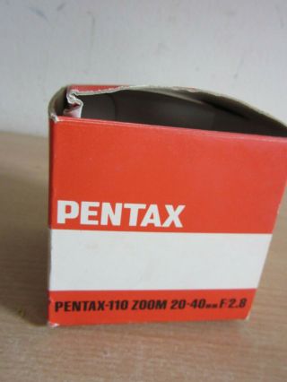 Vintage Asahi Pentax - 110 Zoom 20 - 40mm F/2.  8 lens with case & box 6