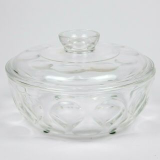 Vintage Pyrex Ovenware Teardrop Bowl With Lid Clear Glass
