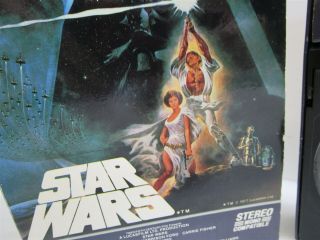 Star Wars Vintage 1982 VHS Release Slide Out Tray Packaging 80 ' s Movie 4