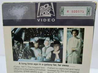 Star Wars Vintage 1982 VHS Release Slide Out Tray Packaging 80 ' s Movie 8