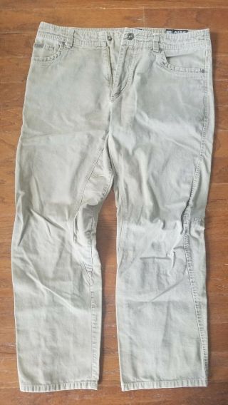 Kuhl Mens Tan Outkast Vintage Patina Dye,  Casual,  Hiking,  Pants Size 36 X 32