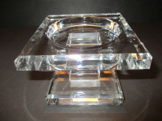 Vintage Rosenthal Art Deco Crystal Candle Holder /Pedestal - - Signed Rosenthal 4
