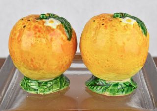 Vintage Orange Fruit Maruhon Ware Hand Painted Japan Salt & Pepper S&p Shakers