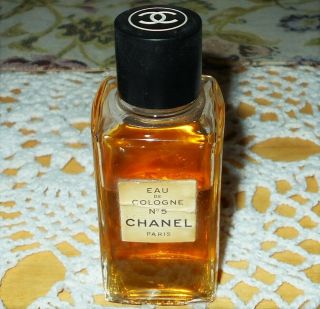 Vtg Chanel No.  5 Eau De Cologne Glass Bottle Dab/splash On 1.  7 Oz 2/3 Full Exc