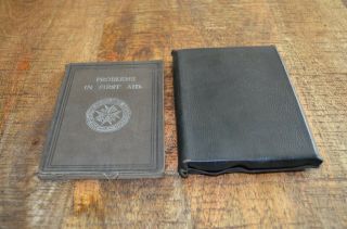 St John Ambulance Association First Aid Books 1913 1921 Leather Bound Antique