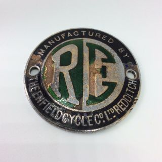 Vintage Classic Royal Enfield Cycle Co Ltd Redditch Manufactures Dash Badge
