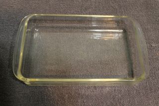 Vintage Pyrex 1.  5 Qt Clear Glass Pan 231 With Tabbed Handles,  Tm Reg