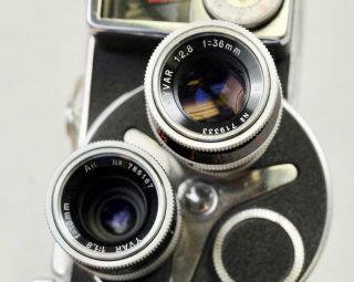 BOLEX 8mm D8L Movie Camera W/ Pistol grip,  2 Kern YVAR lenses & Mor - MUST READ 4