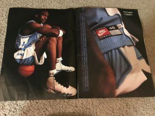 Vintage 1994 Nike Michael Jordan Unc Tar Heels Jersey Poster Print Ad Carolina