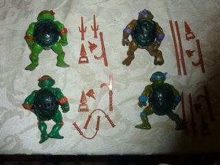 Vintage TMNT Ninja Turtles Set of 4 Soft Head Action Figures Complete 1988 G6 2