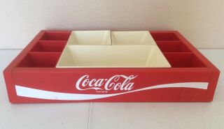 Vtg Coca Cola “refresh Tray” Red Plastic Spellout Logo Serving Chip N Dip Dish