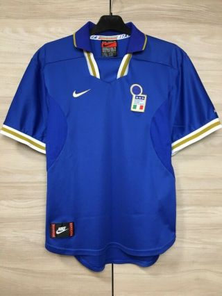Italy Italia 1996 - 97 Home Football Soccer Vintage Nike Shirt Jersey Maglia Sz M