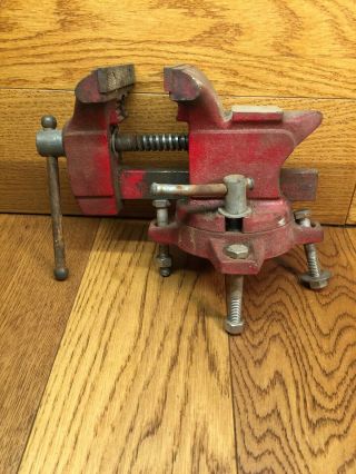Vintage Small Swivel Bench Vise W/ Anvil