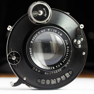 Joe Schneider XENAR 150mm F4.  5 large format LENS Compur shutter zeiss camera 2