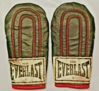 Vintage Everlast 4308 Leather Weighted Boxing Speed Bag Training Gloves