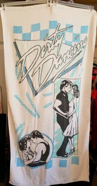 Vtg 80s Dirty Dancing Beach Bath Towel Patrick Swayze Movie Romantic Classic