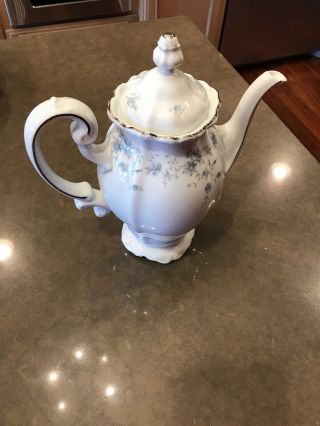 Vintage Johann Haviland Bavaria Germany Blue Garland Coffee Teapot Pot W/lid