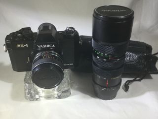 Yashica Fx - 1 Black Electro 35mm W/yashica Ml50mm F1.  7 Lens - Soligar 1:3.  8 85 - 135