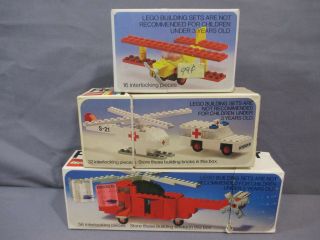 Lego 430 460 480 Rescue Units Helicopter Biplane Boxes Only Vintage 1974