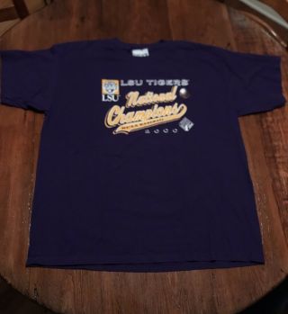 Vintage Lsu Tigers 2000 Cws Ncaa Baseball National Champions T Shirt Xl Bertman