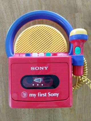 My First Sony Vintage Cassette Tape Player Recorder W/ Mic Tcm - 4300 -
