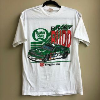 Vtg 80s Ricky Rudd 26 Quaker State Nascar T Shirt Medium Buick Green Usa Made