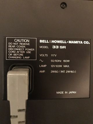 Bell And Howell Projector Model 33SR 8 Projector with Sound 7