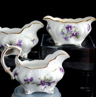 Vtg Hammersley Victorian Violets Englands Countryside Set Creamer Sugar Bowl