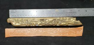 Vintage Brass Floral Design Letterpress Tool Stamping Leather Embossing Die