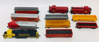 Bachmann Vintage Train - 2 Santa Fe Engines,  9 Cars,