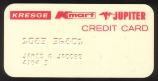 Vintage Kmart,  Kresge,  Jupiter Ss Kresge Co Princess Size Merchant Credit Card