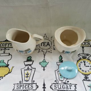 Vintage Atomic Canonsburg Temporama Creamer Pitcher and Sugar Bowl with Lid 3